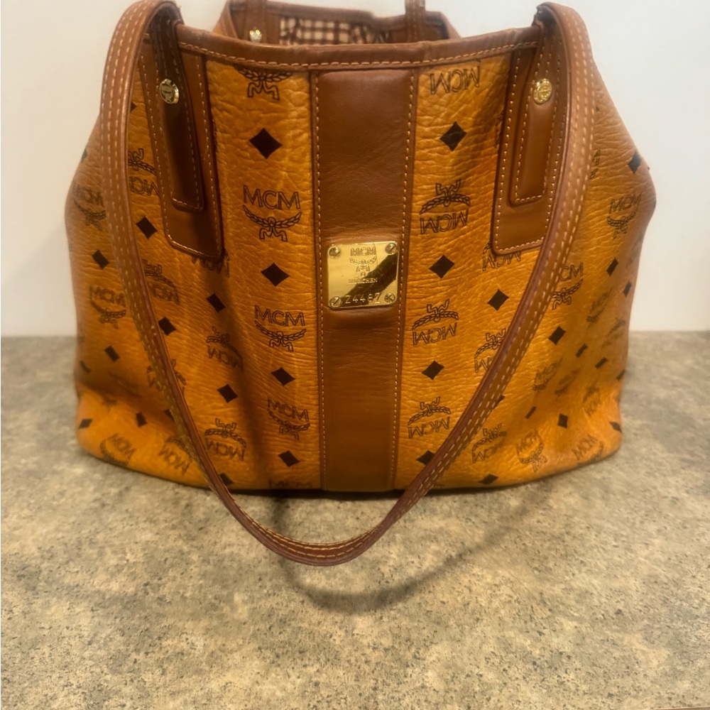 MCM Orange and Brown Women's Tote Bag - Picture 6 of 7